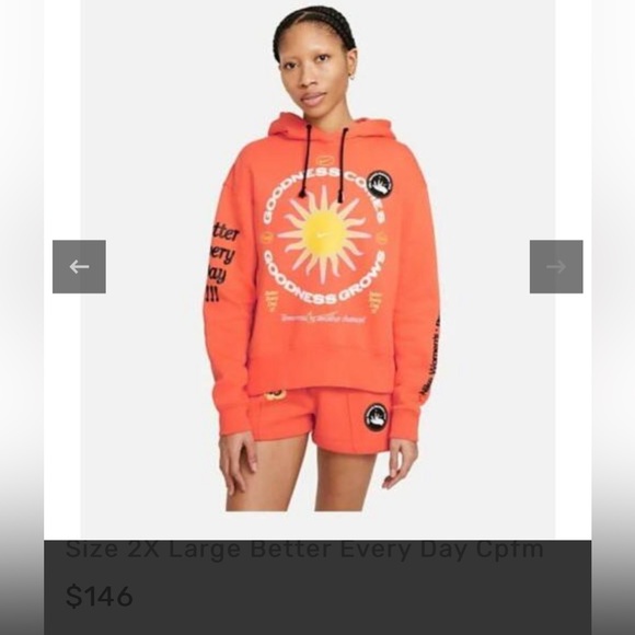 NIKE Women's Recreation Club Hoodie Size 1X Better Every Day CPFM NWT - Picture 2 of 16